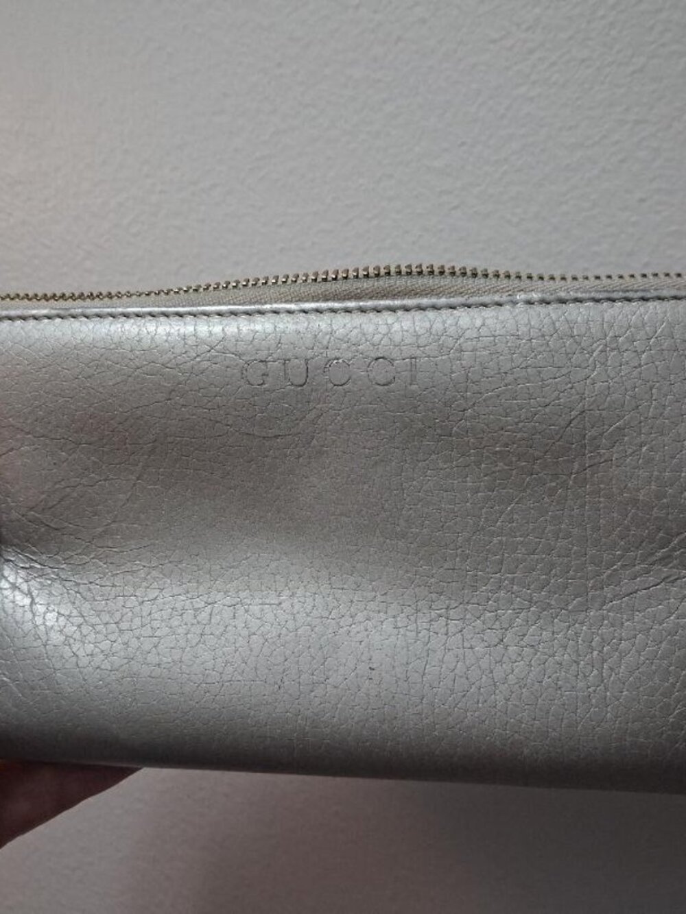 Authentic Gucci Metallic Continental Zip Long Wallet